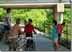 Syl, Dan, Bill, Tricia and Nancy on the Falls River Greenway bike path