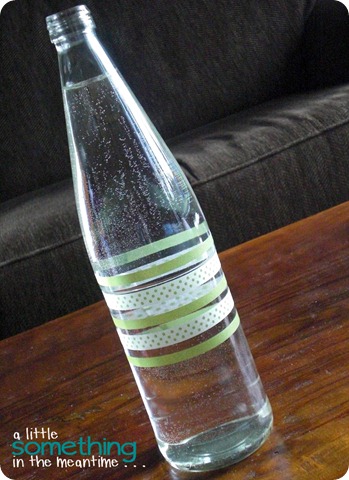 Washi Tape Bottle Vase Tilted