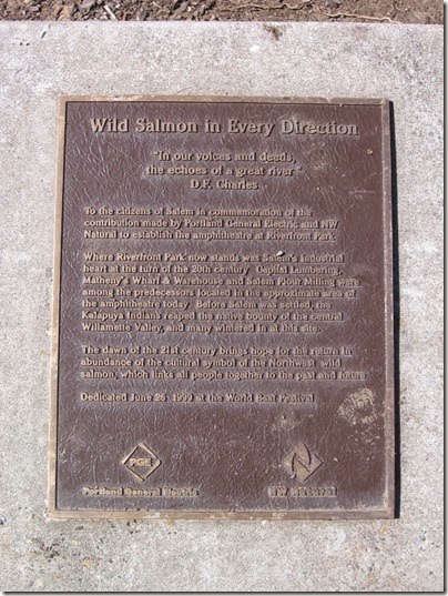IMG_3579 Wild Salmon In Every Direction Plaque at Riverfront Park in Salem, Oregon on September 10, 2006