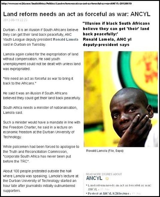 ANC yl Ronald Lamola LAND REFORM NEEDS ACT OF WAR ANC yl Ronald Lamola LAND REFORM NEEDS ACT OF WAR