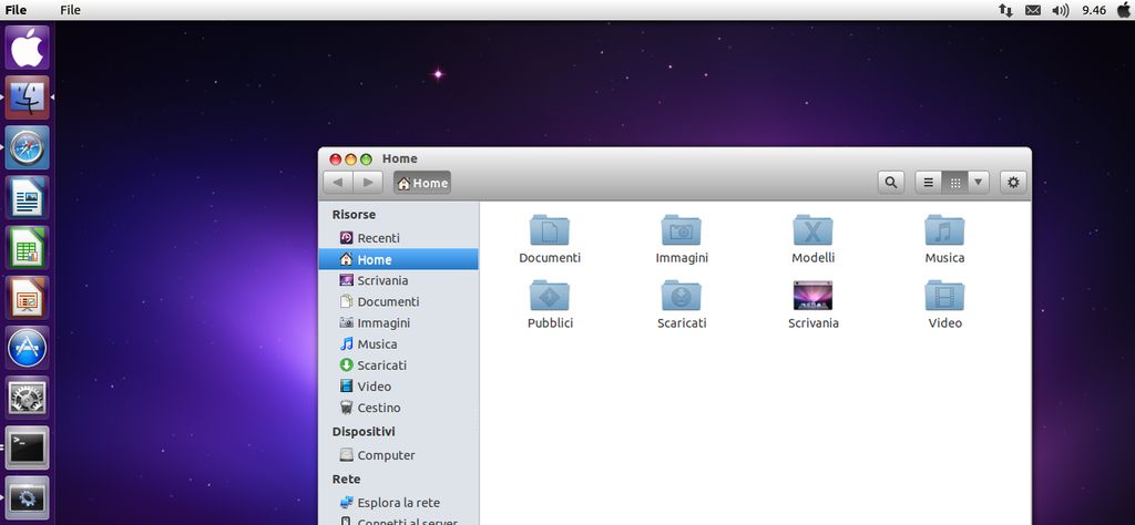 Tema di  Mac OS X in Ubuntu