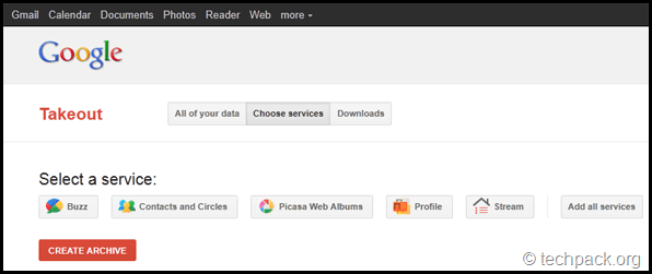 Google Takeout Tool google takeout back up