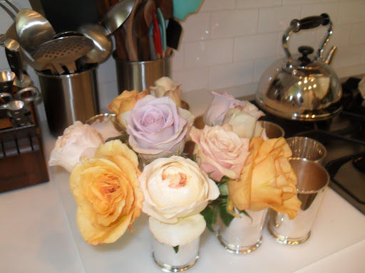 A few tips to help your roses live longer: keep roses out of the sun as much as possible, change the water as often as you can and give fresh cuts to the bottom of the stems when you change the water.