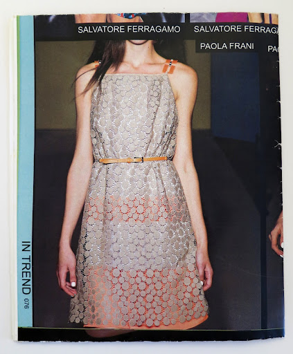 The inspiration fused bold orange underlays and modern eyelet-style lace.