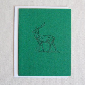 A masculine card for dad, brother, or husband. Deer Card, $4.50, Paper Cup Design, papercupdesign.com.
