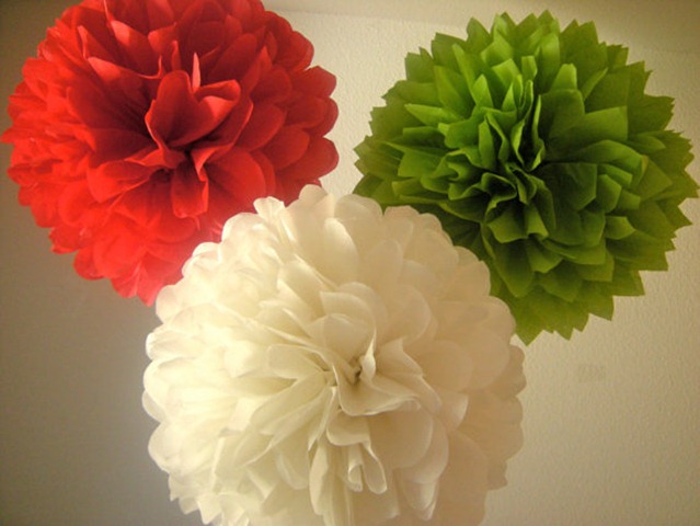 Tissue paper pom poms