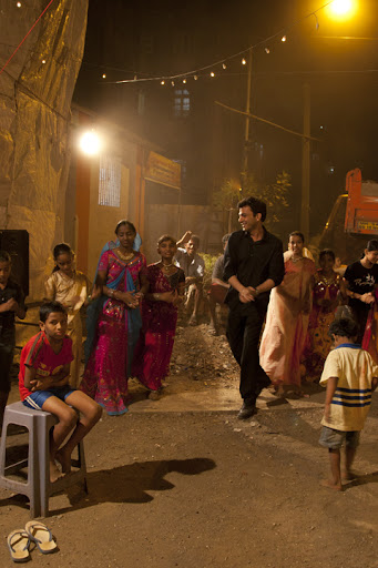My great friend Chef Vikas Khanna dancing with street children at a Navratri celebration.