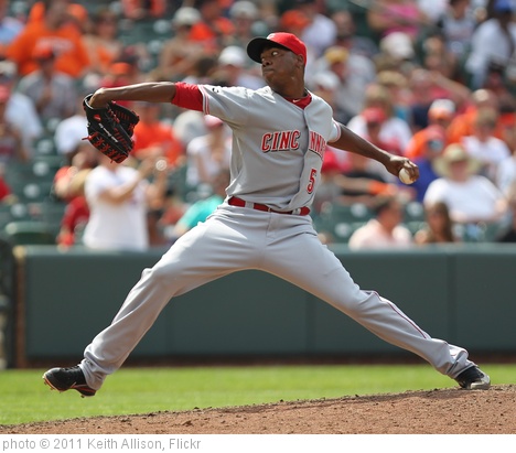 'Cincinnati Reds relief pitcher Aroldis Chapman (54)' photo (c) 2011, Keith Allison - license: http://creativecommons.org/licenses/by-sa/2.0/