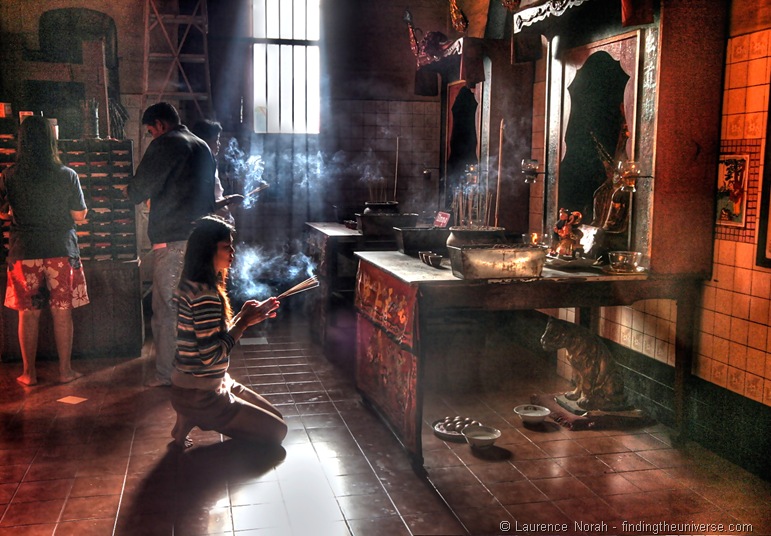 Trang Chinese Temple lady praying Trang Chinese Temple lady praying