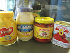 Mustard, mayo, roasted peppers, and smoked paprika - part of the line-up for pimiento cheese. Mustard, mayo, roasted peppers, and smoked paprika - part of the line-up for pimiento cheese.