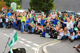 Moretonhampstead Primary School cheer the race on
