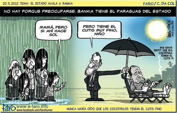 120520.Rajoy.Rato.Bankia.paraguas.estado.familia.lluvia