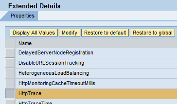 SAP NWA System Properties dispatcher http service httptrace SAP NWA System Properties dispatcher http service httptrace