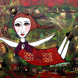 Embracing Acrylic & Found Objects on Wood Embracing Acrylic & Found Objects on Wood