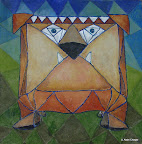 127 - Le Banquier - 2005<br />
60 x 60 - Acrylique technique mixte sur toile