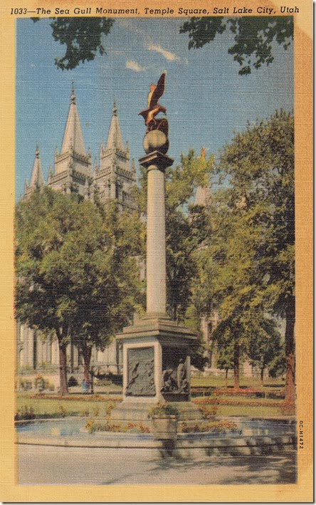 The Sea Gull Monument, Temple Square, Salt Lake City Postcard 