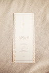 The modern typeface nicely juxtaposed the botanic pattern bordering the menu card. The modern typeface nicely juxtaposed the botanic pattern bordering the menu card.