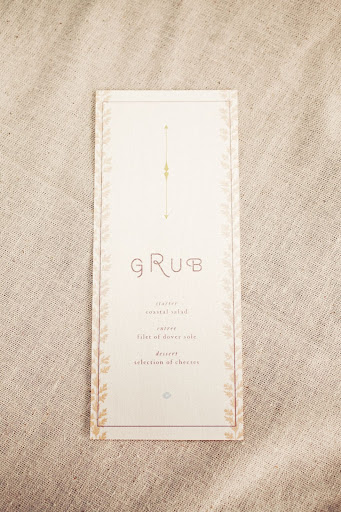 The modern typeface nicely juxtaposed the botanic pattern bordering the menu card. The modern typeface nicely juxtaposed the botanic pattern bordering the menu card.