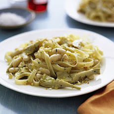 Fettuccine with Artichokes and Beans