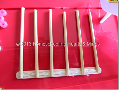 step 2 for making your own abacus @Homeschooling Hearts & Minds