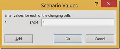 Scenario Analysis in Excel - 1st Scenario Value