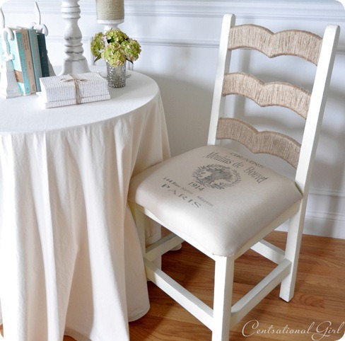 diy projects with jute--ladder back chair wrapped with jute