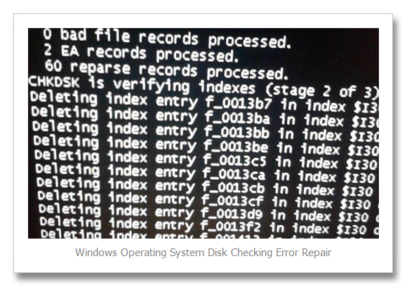 Hard Disk Error Repair Deleting Index entry
