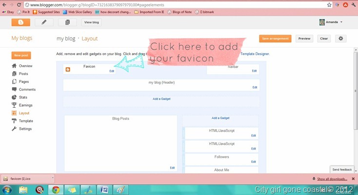blog layout for favicon