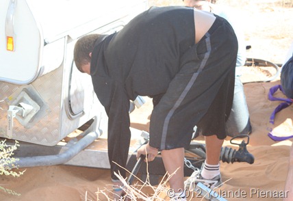 Stuck in Sand Between Nossob and Matopi