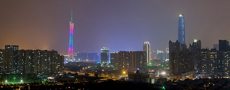 Guangzhou skyline, featuring the Canton Tower and the Guangzhou 