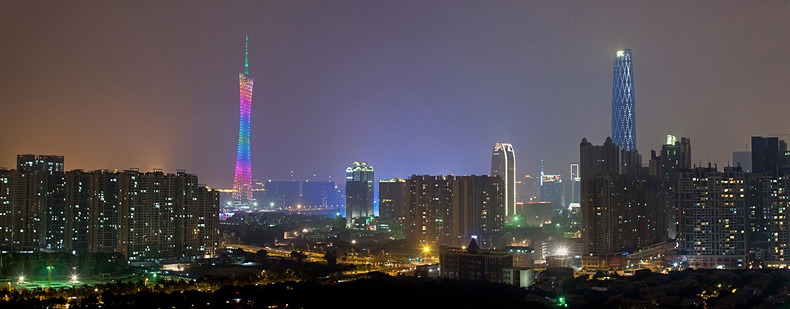 Guangzhou skyline, featuring the Canton Tower and the Guangzhou Guangzhou skyline, featuring the Canton Tower and the Guangzhou