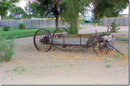 Me: walking away from Don, "ooooo, look at this old wagon!"  Don: "(mumble, mumble, mumble)  Me:  "what?" as I walk back to him after taking the pic. Don: "it's a manure spreader," in a very quiet voice.  Me:  "guess you didn't want to holler that, huh?"  Ha Ha