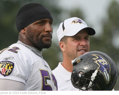'Ray Lewis and John Harbaugh' photo (c) 2009, Keith Allison - license: http://creativecommons.org/licenses/by-sa/2.0/