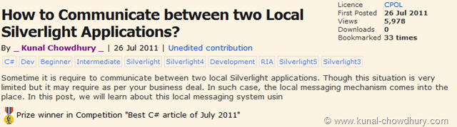 Prize Winner in Competition "Best C# Article of July 2011" Prize Winner in Competition "Best C# Article of July 2011"