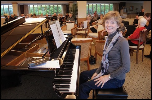 Our guest artist, Denise Gunson, played the grand pinao for us. Photo courtesy of Dennis Lyons
