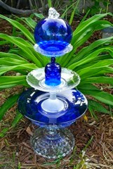blue and clear glass art blue and clear glass art