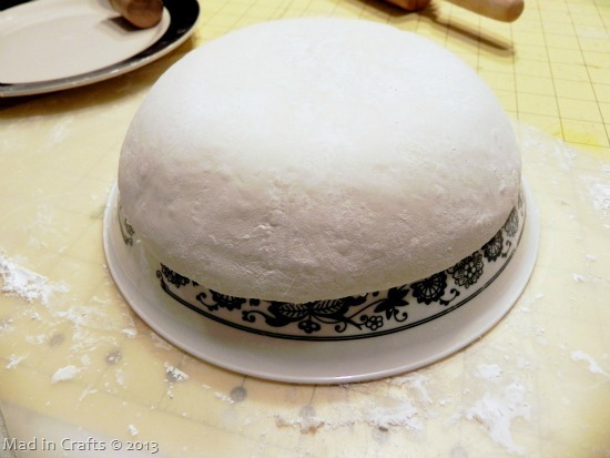mold dough over bowl