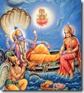 Worshiping Vishnu in Vaikuntha