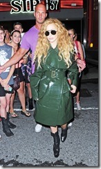 51187334 Singer Lady Gaga steps out in a green raincoat in New York City, New York on August 22, 2013. FameFlynet, Inc - Beverly Hills, CA, USA - +1 (818) 307-4813