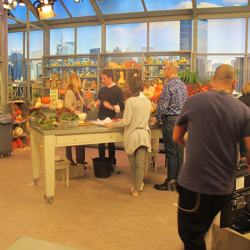 We talk through the script. During this episode, Martha and I prepare a set of fall flower arrangements, so we're probably discussing who is going to be talking about what, and when.