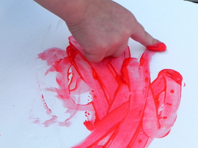 finger paint warm colors