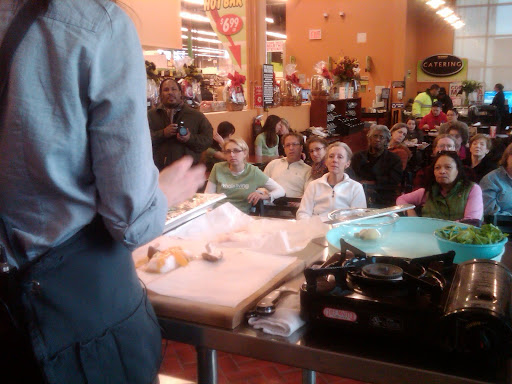 Attendees watched with rapt attention as Shira demonstrated how easy whipping up a healthy meal can be.