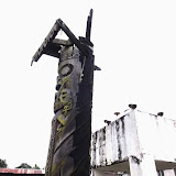 Photo 6: A burnt burial pole at the Punan longhouse along the Kakus River