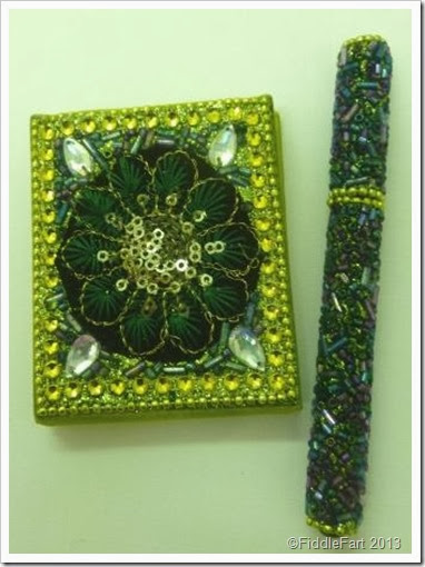 Embellished pen and notebook Embellished pen and notebook