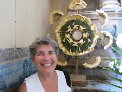 Debra with corn husk altar decoration