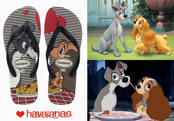 Havaianas ‘A Dama e o Vagabundo’ em parceria com a Disney. havaianas dama vagabundo dia dos namorados