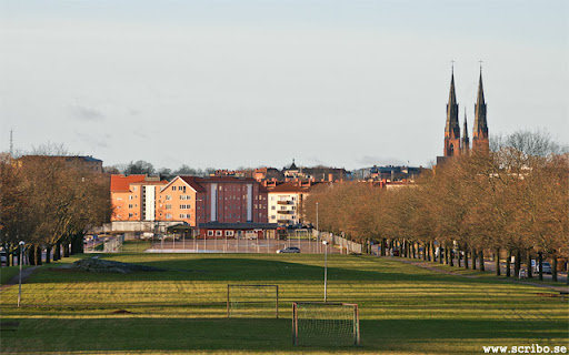 Vy från Fålhagsparken mot Uppsala