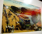 A painting in the Burger King at ELP- the old days at the bridge.
