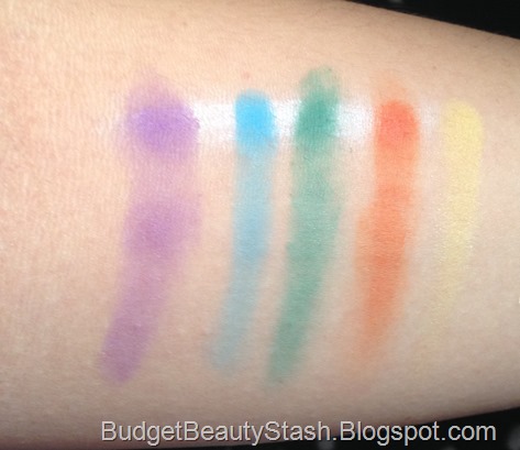 WnW Art in the Street arm swatch over NYX Milk, Two Face Shadow Insurance, and bare arm