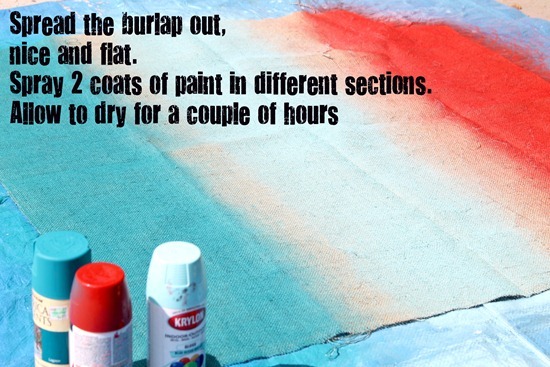 crafty tip spraypaint burlap